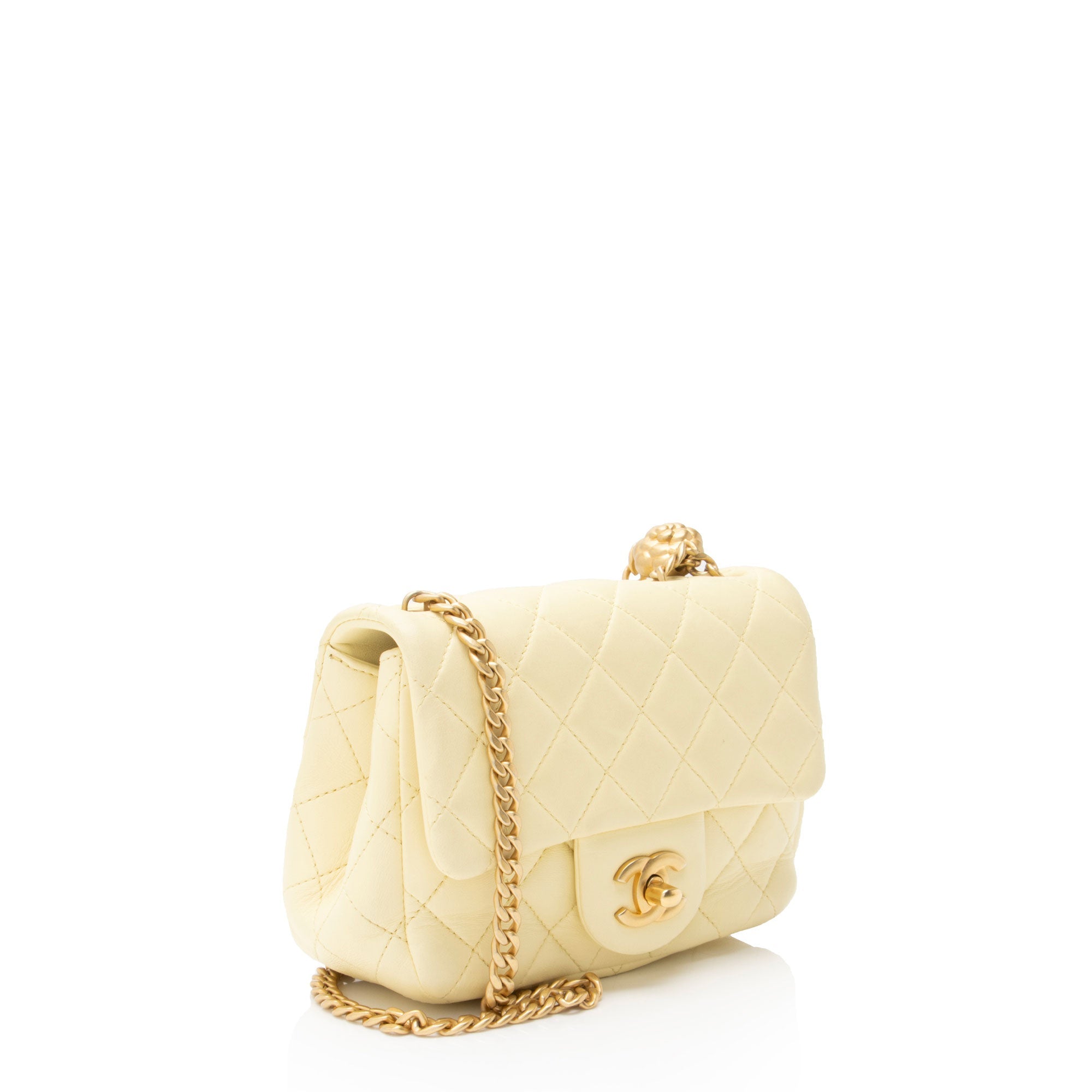 Chanel Lambskin Sweet Camellia Square Mini Flap Bag