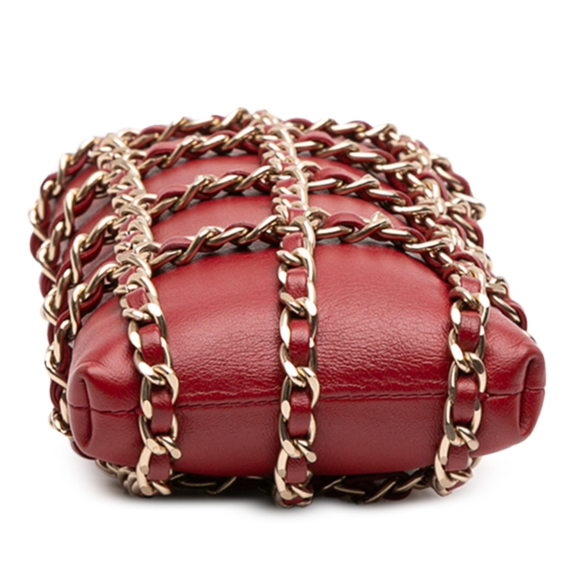Chanel Lambskin Tech Me Out Clutch With Chain