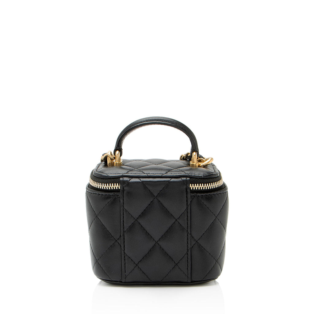Chanel Lambskin Top Handle Mini Vanity Case
