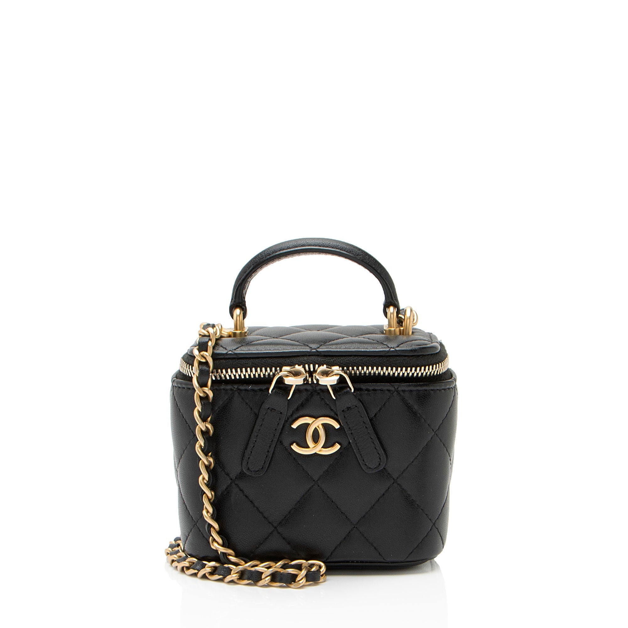 Chanel Lambskin Top Handle Mini Vanity Case
