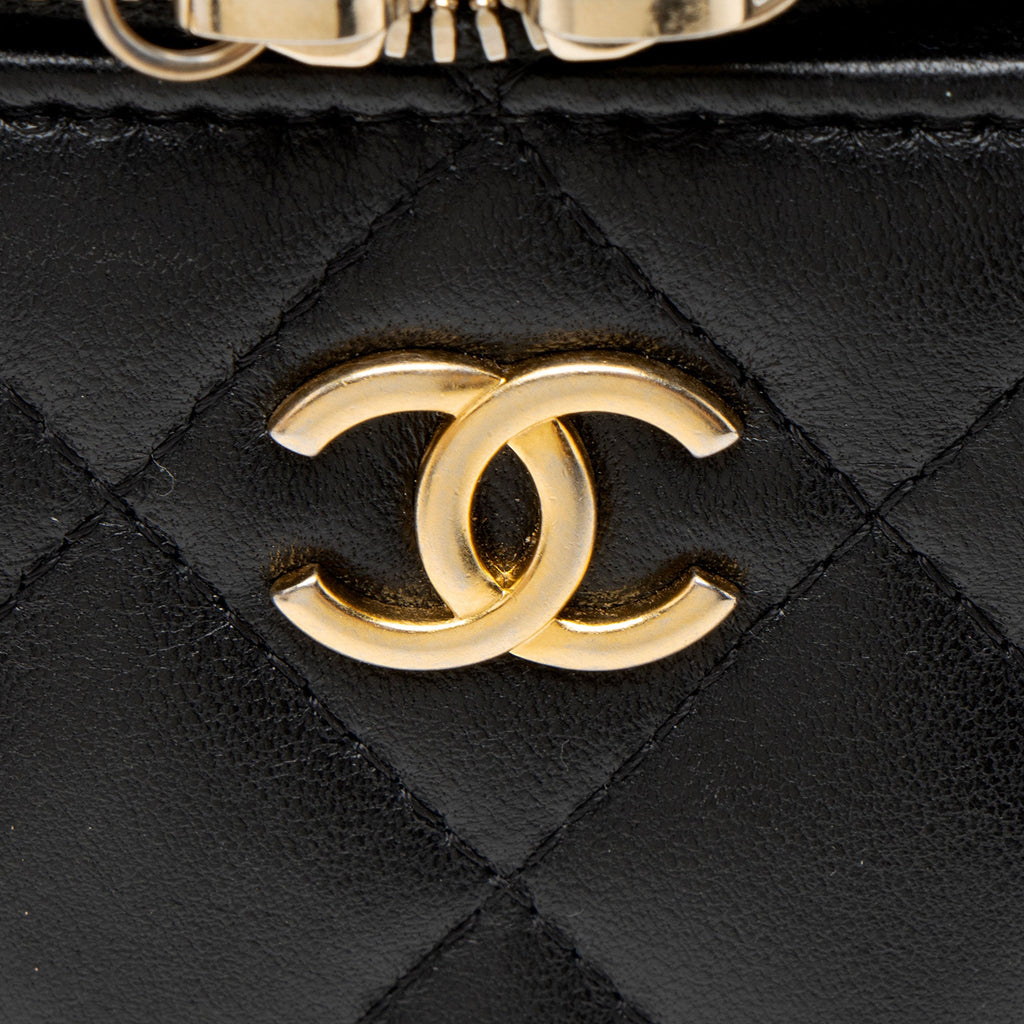 Chanel Lambskin Top Handle Mini Vanity Case