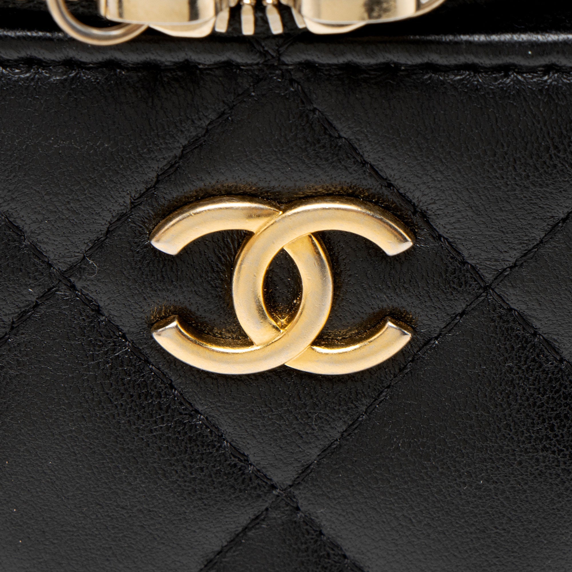 Chanel Lambskin Top Handle Mini Vanity Case