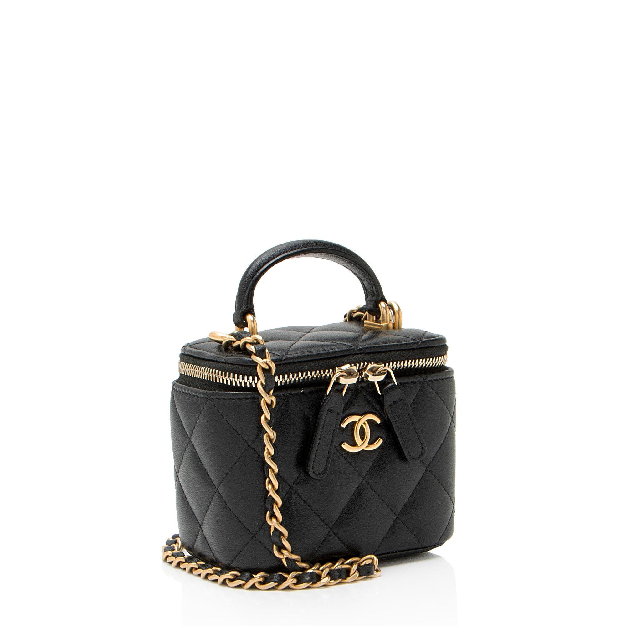 Chanel Lambskin Top Handle Mini Vanity Case