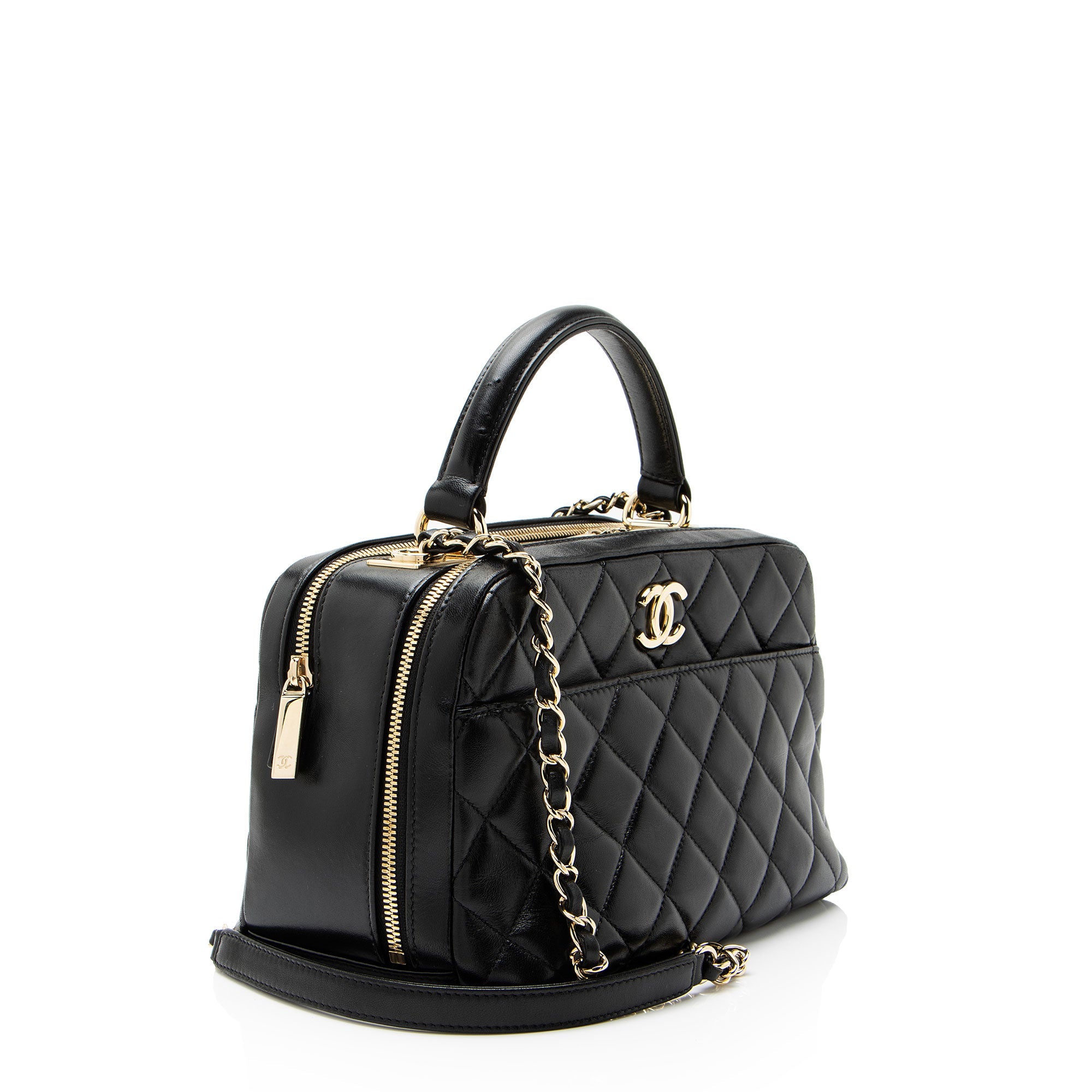 Chanel Lambskin Trendy CC Small Bowling Satchel