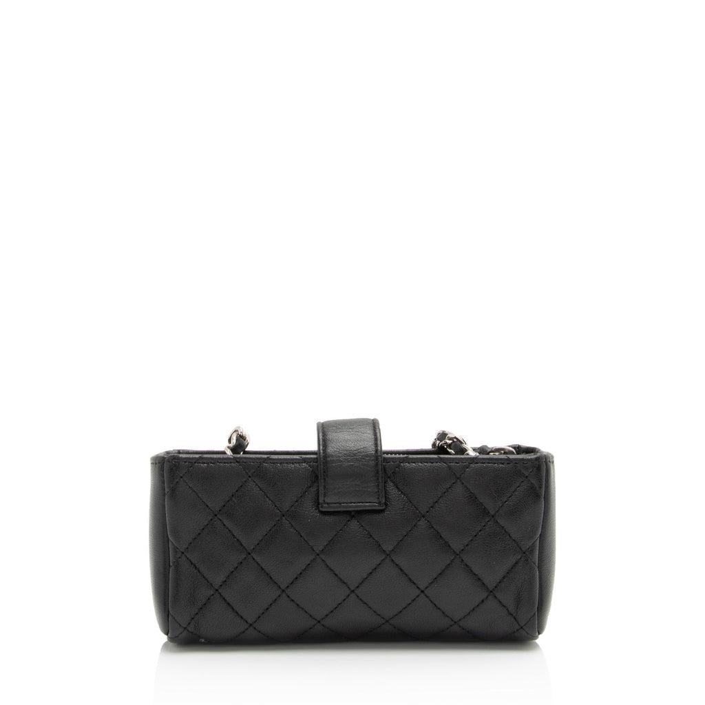 Chanel Lambskin Valentine Charms Mini Phone Holder Crossbody