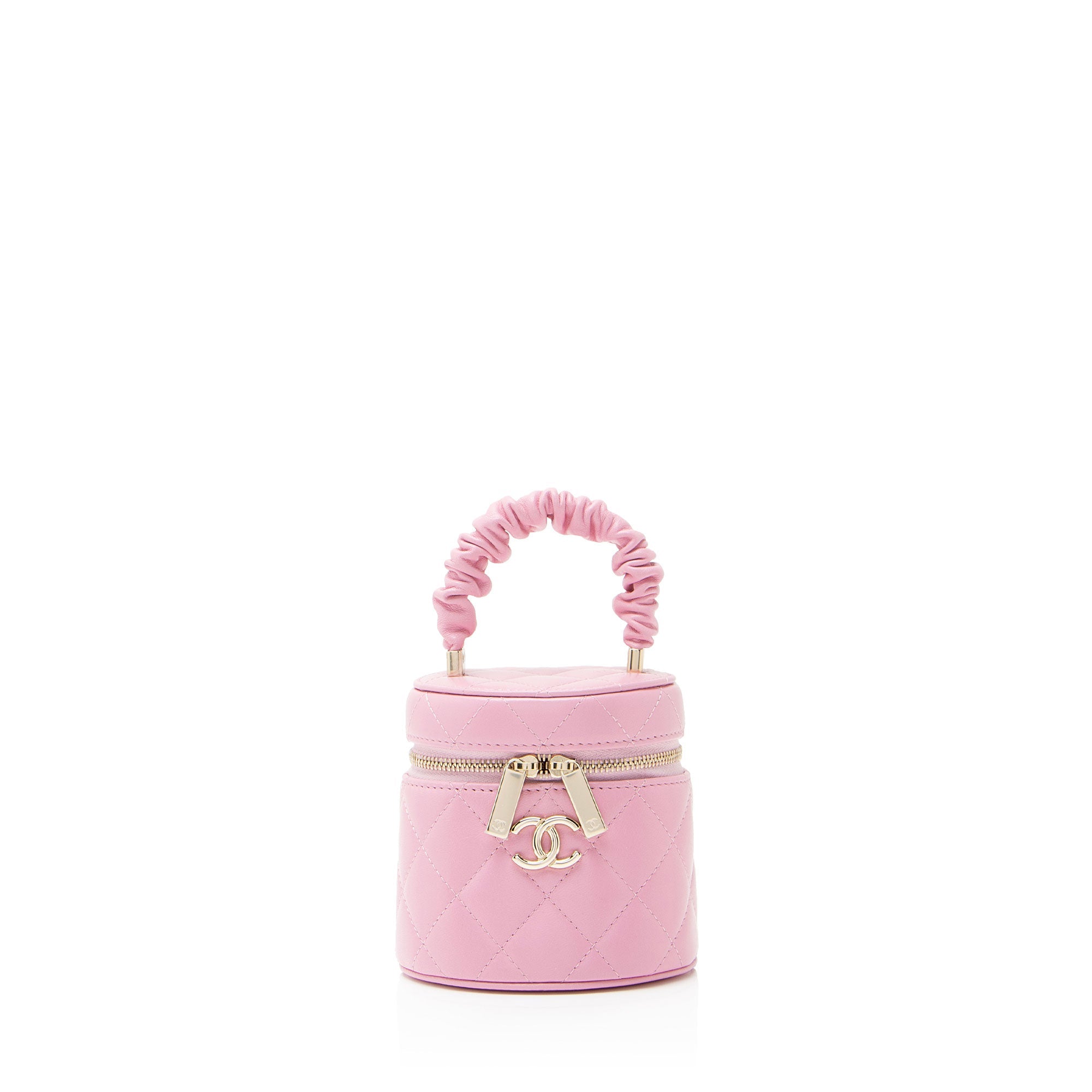 Chanel Lambskin Vanity Ruched Mini Top Handle