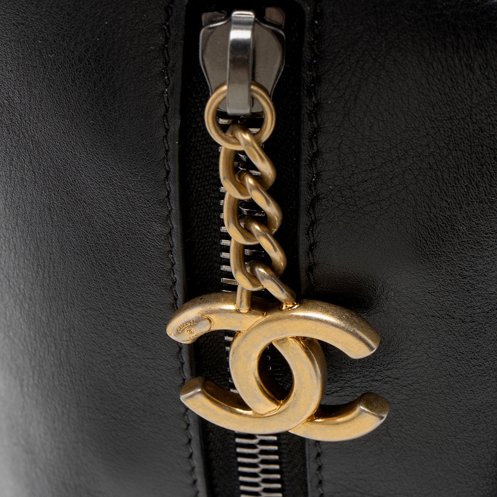 Chanel Lambskin Written In Chain Hobo