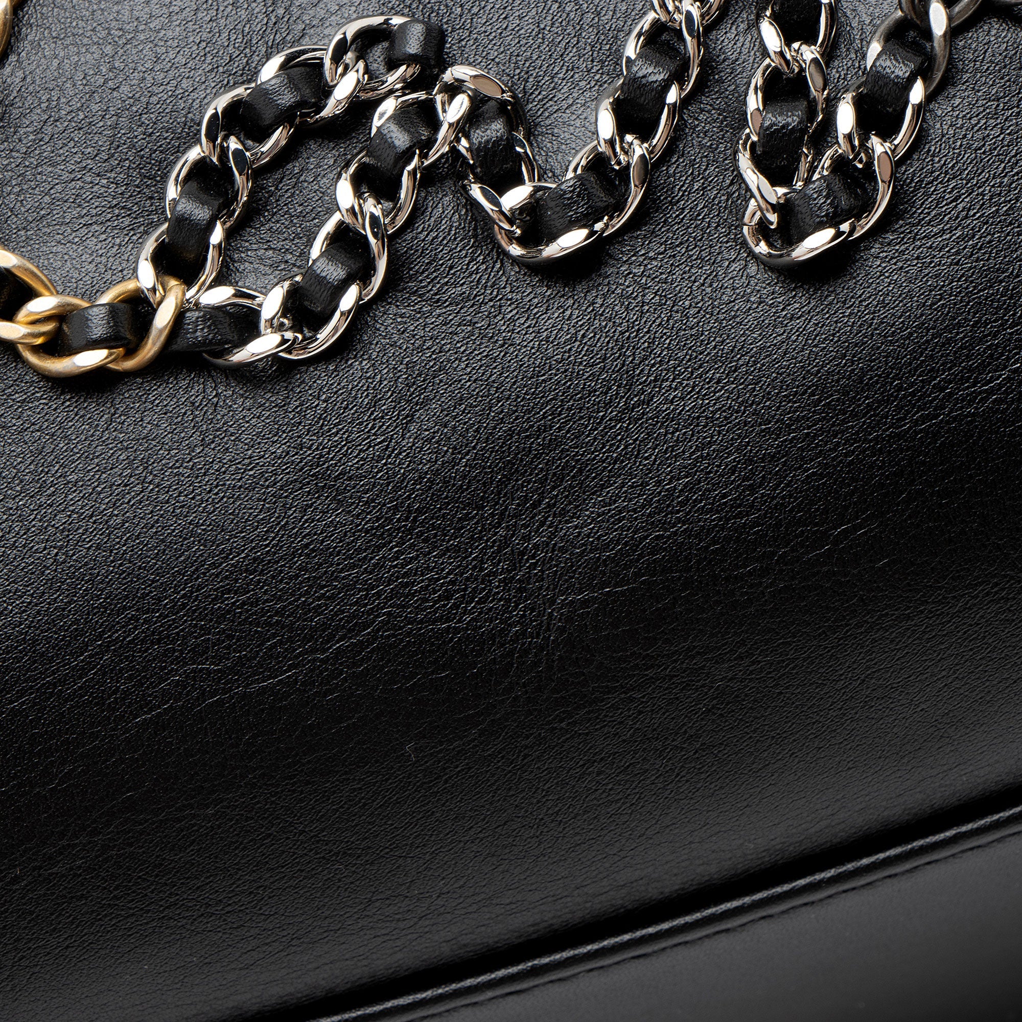 Chanel Lambskin Written In Chain Hobo