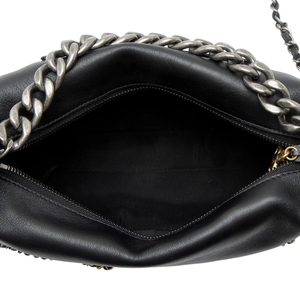 Chanel Lambskin Written In Chain Hobo