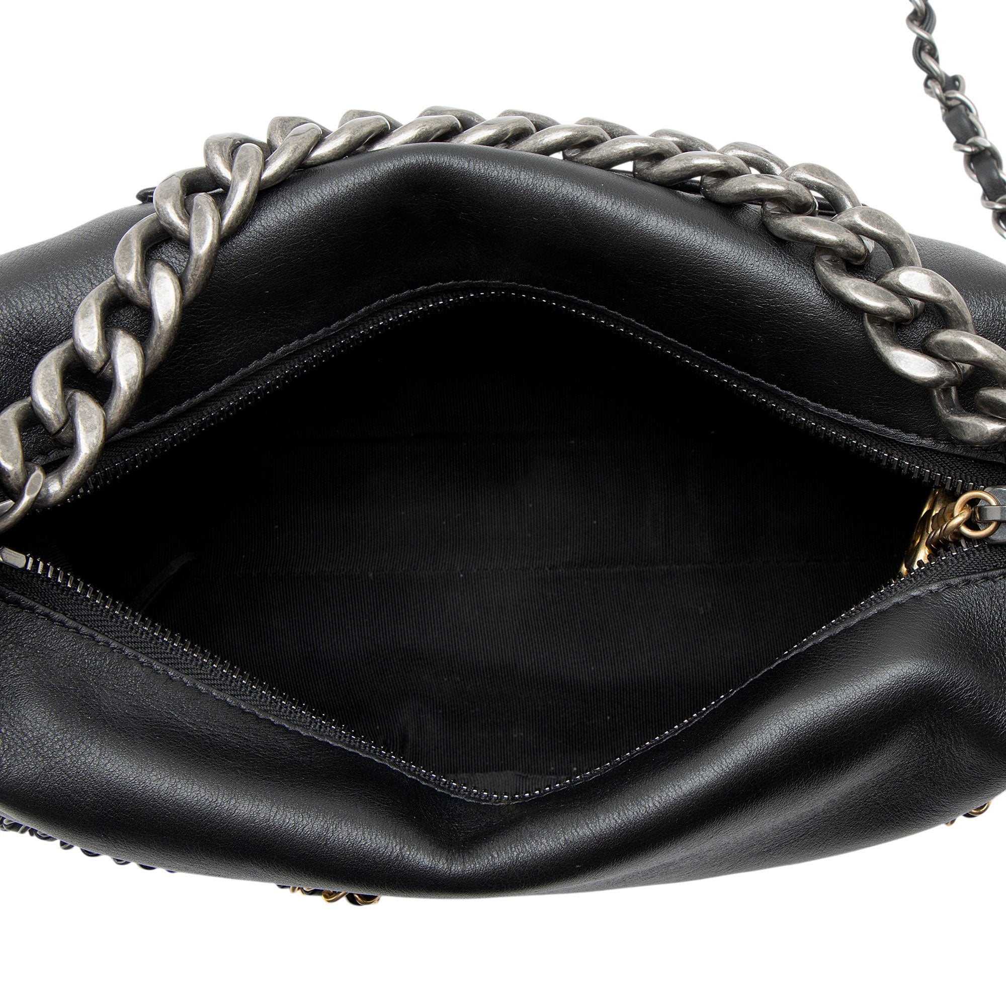 Chanel Lambskin Written In Chain Hobo