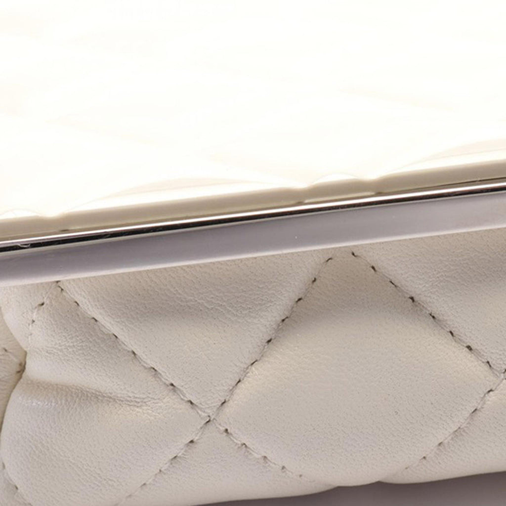 Chanel Lambskin and Acrylic Kiss Clutch with Chain