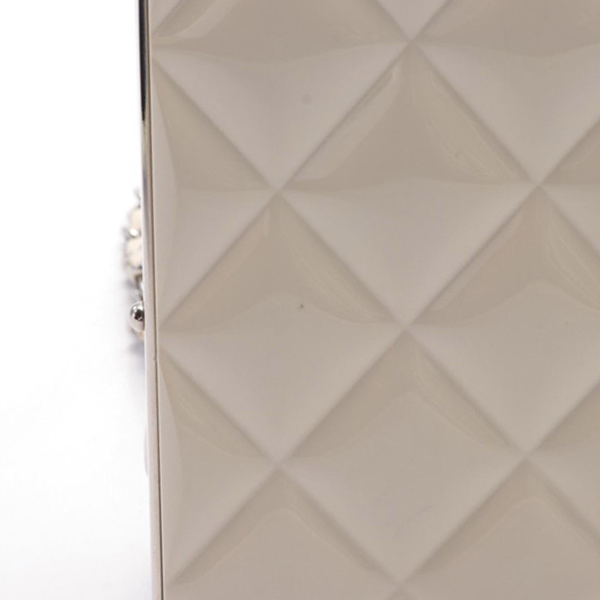 Chanel Lambskin and Acrylic Kiss Clutch with Chain