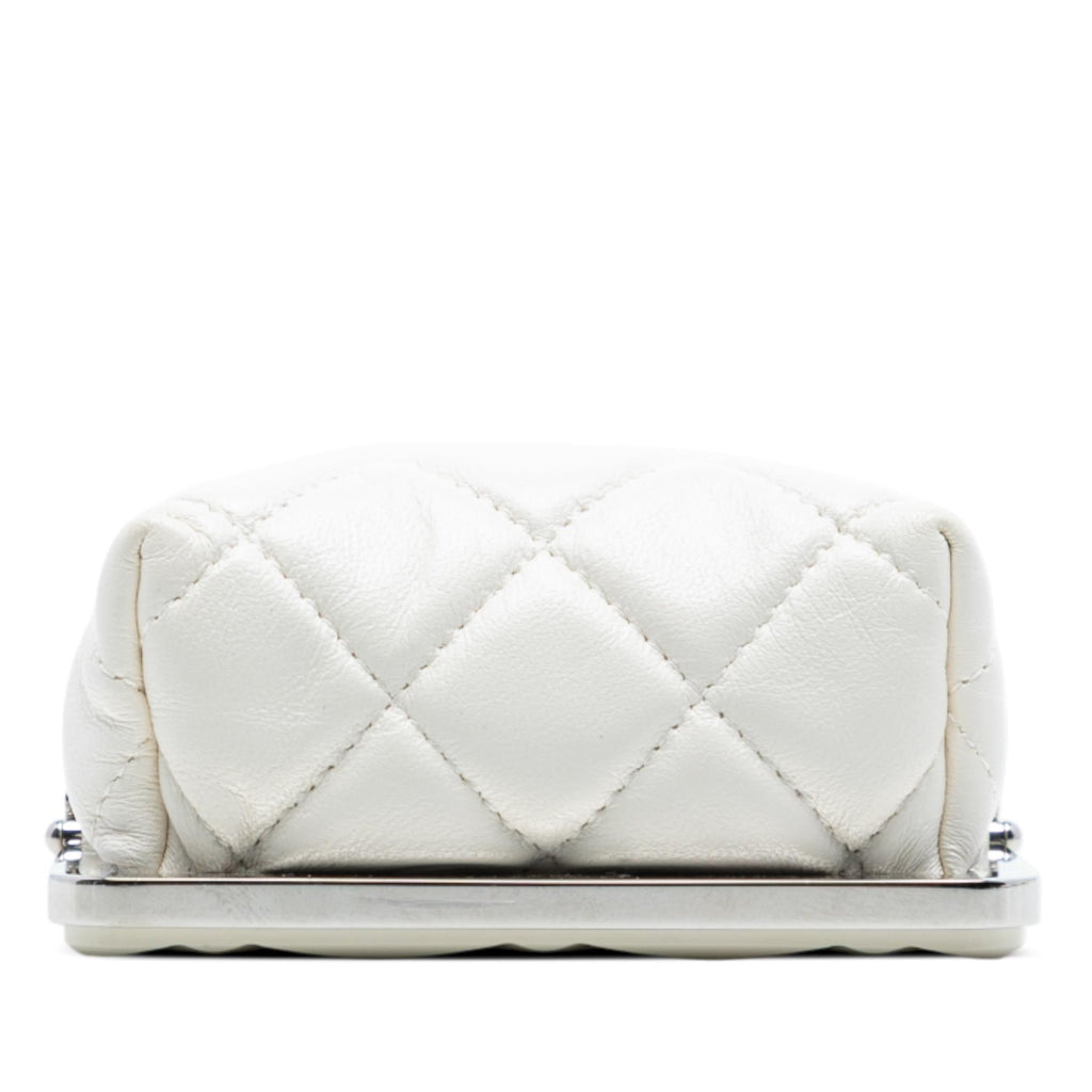 Chanel Lambskin and Acrylic Kiss Clutch with Chain