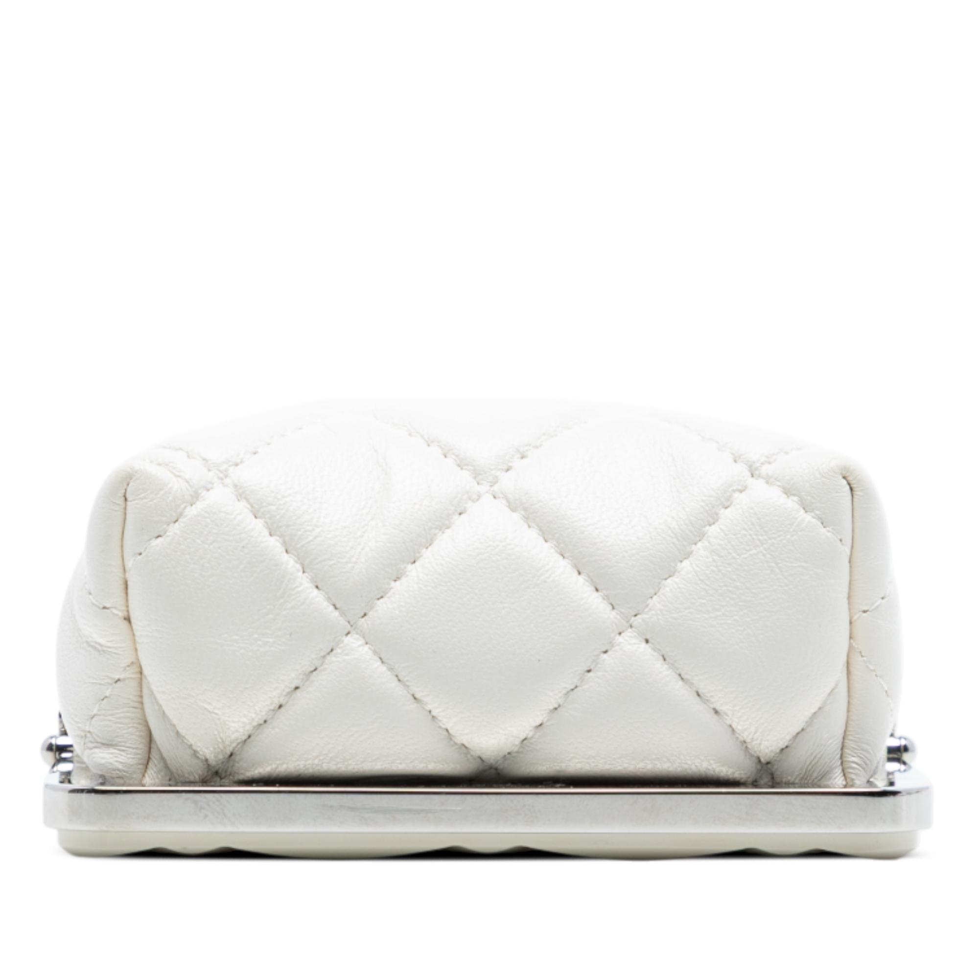 Chanel Lambskin and Acrylic Kiss Clutch with Chain