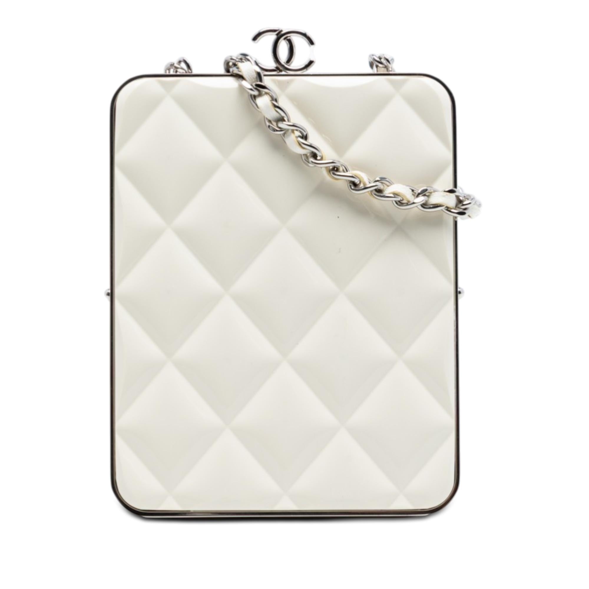 Chanel Lambskin and Acrylic Kiss Clutch with Chain
