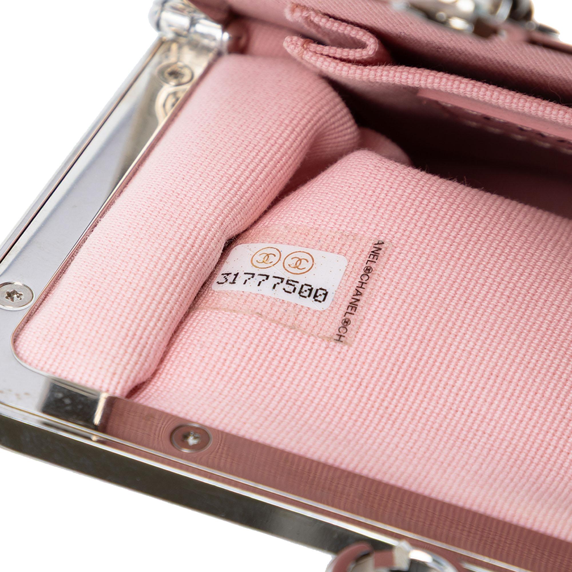 Chanel Lambskin and Acrylic Kiss Clutch with Chain