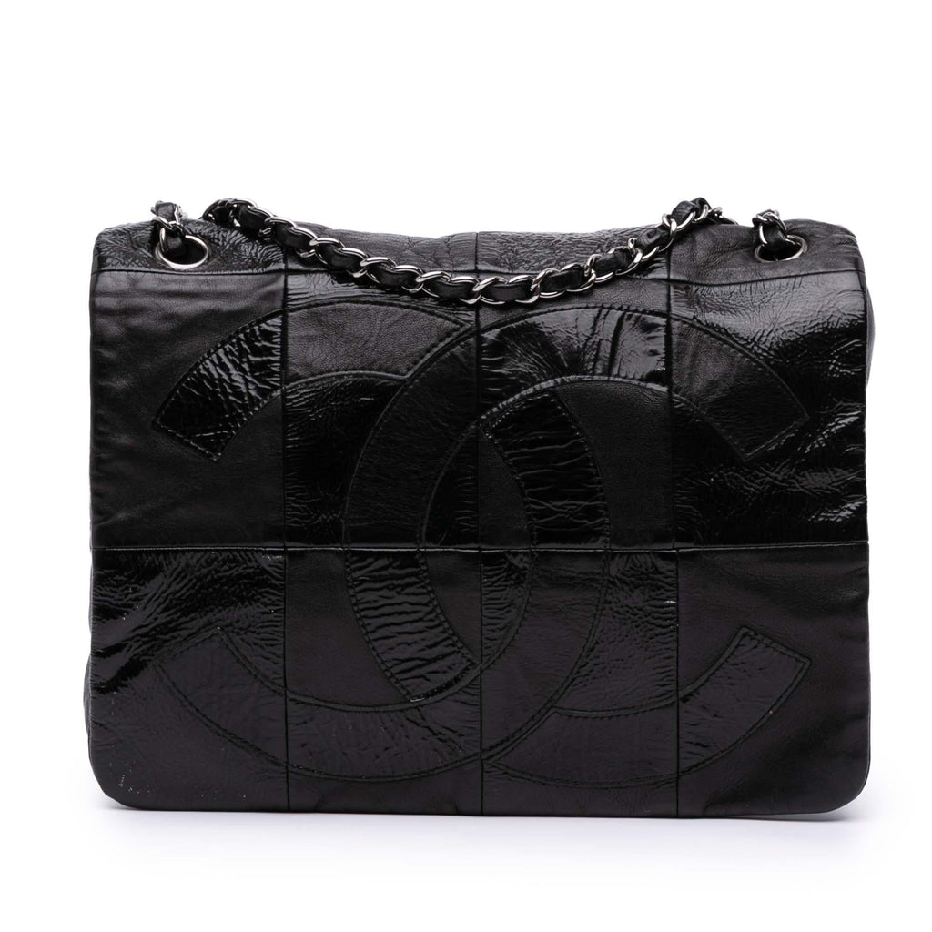Chanel Lambskin and Patent Patchwork Brooklyn Flap