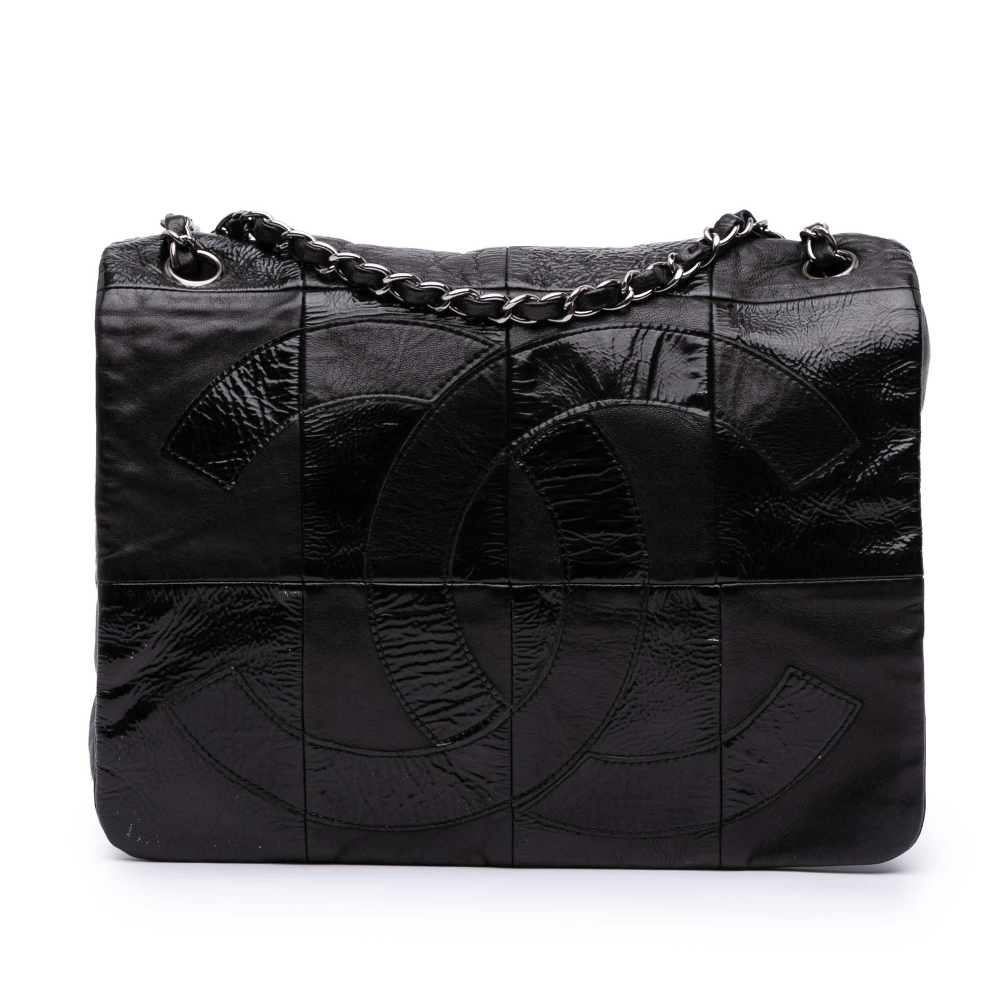 Chanel Lambskin and Patent Patchwork Brooklyn Flap