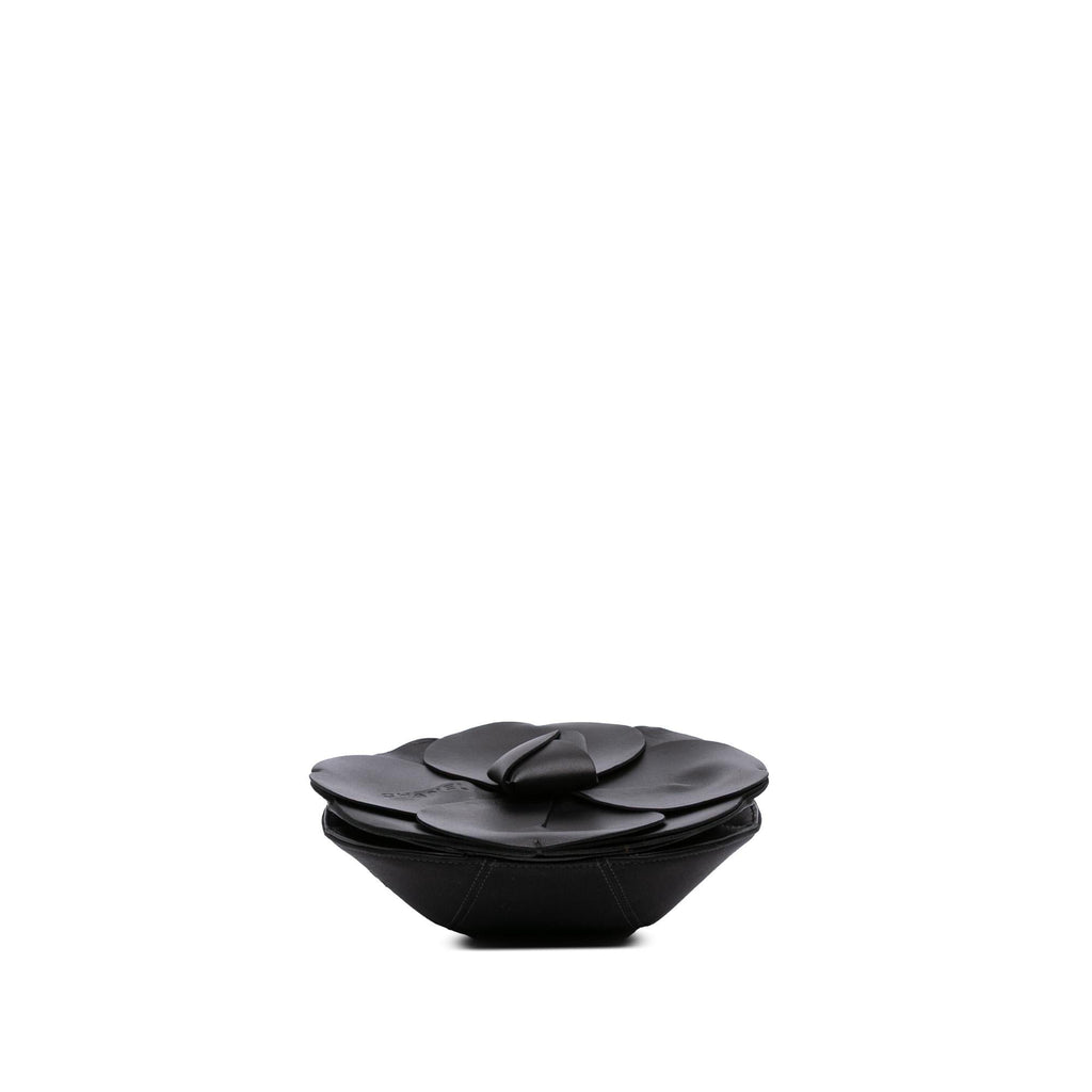 Chanel Lambskin and Satin Camellia Flower Evening Bag