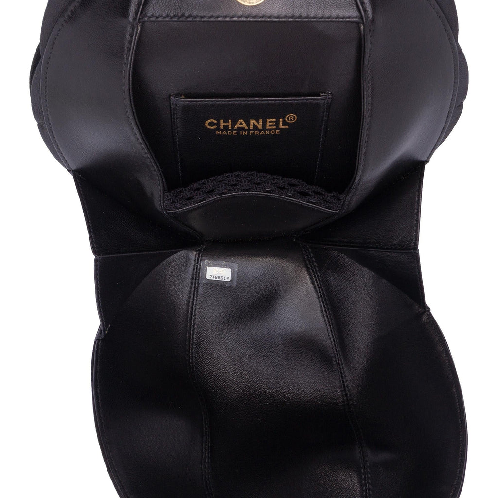 Chanel Lambskin and Satin Camellia Flower Evening Bag