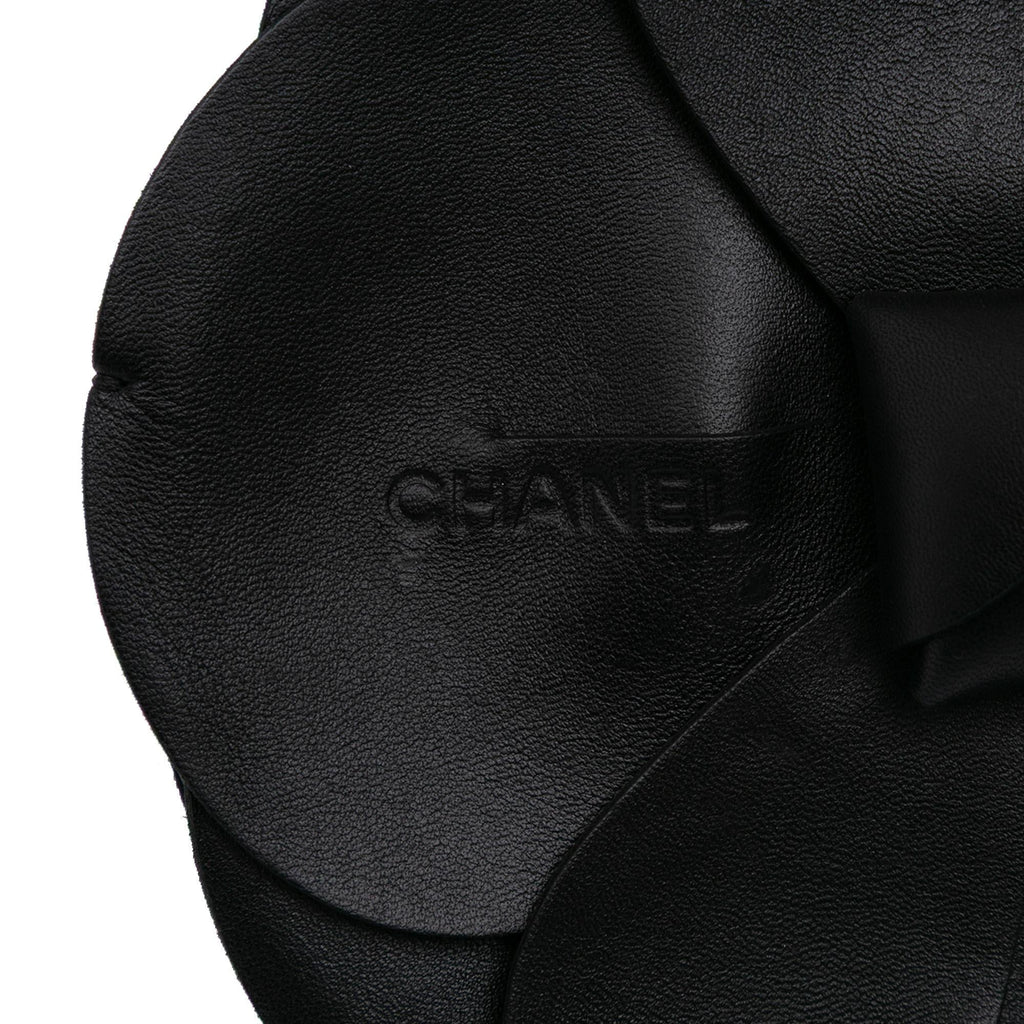 Chanel Lambskin and Satin Camellia Flower Evening Bag