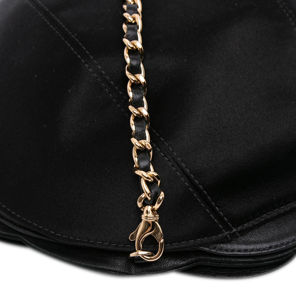 Chanel Lambskin and Satin Camellia Flower Evening Bag