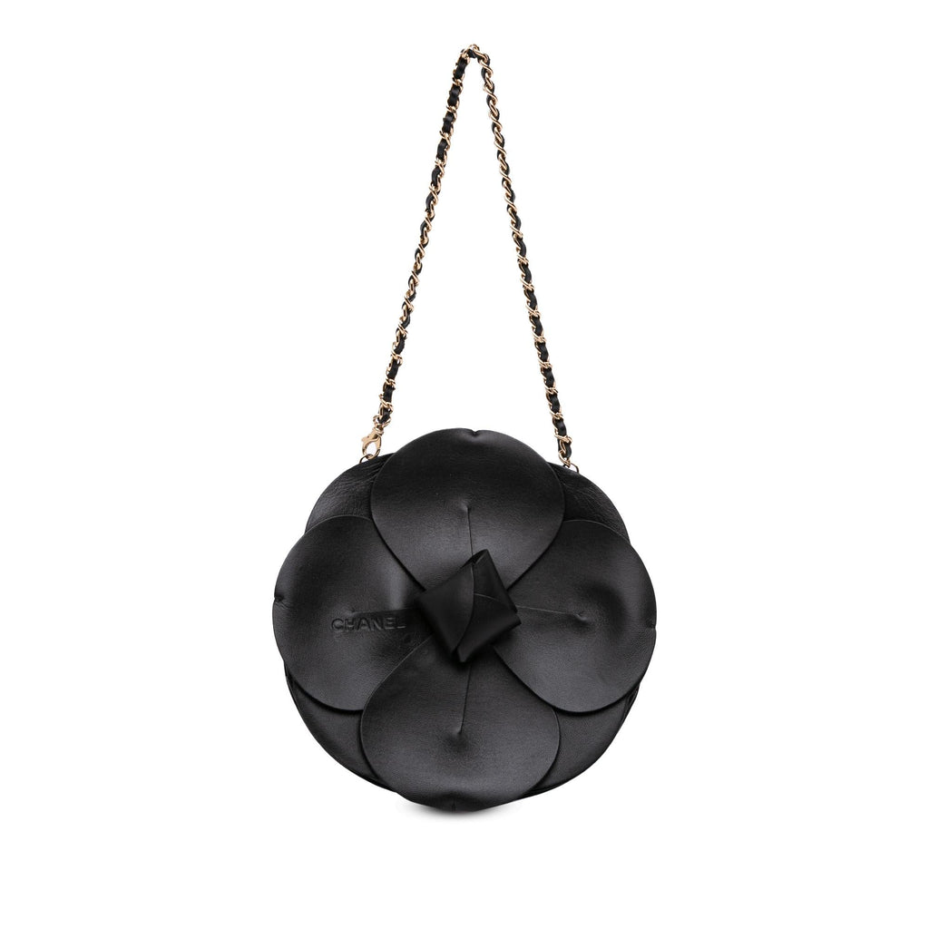 Chanel Lambskin and Satin Camellia Flower Evening Bag