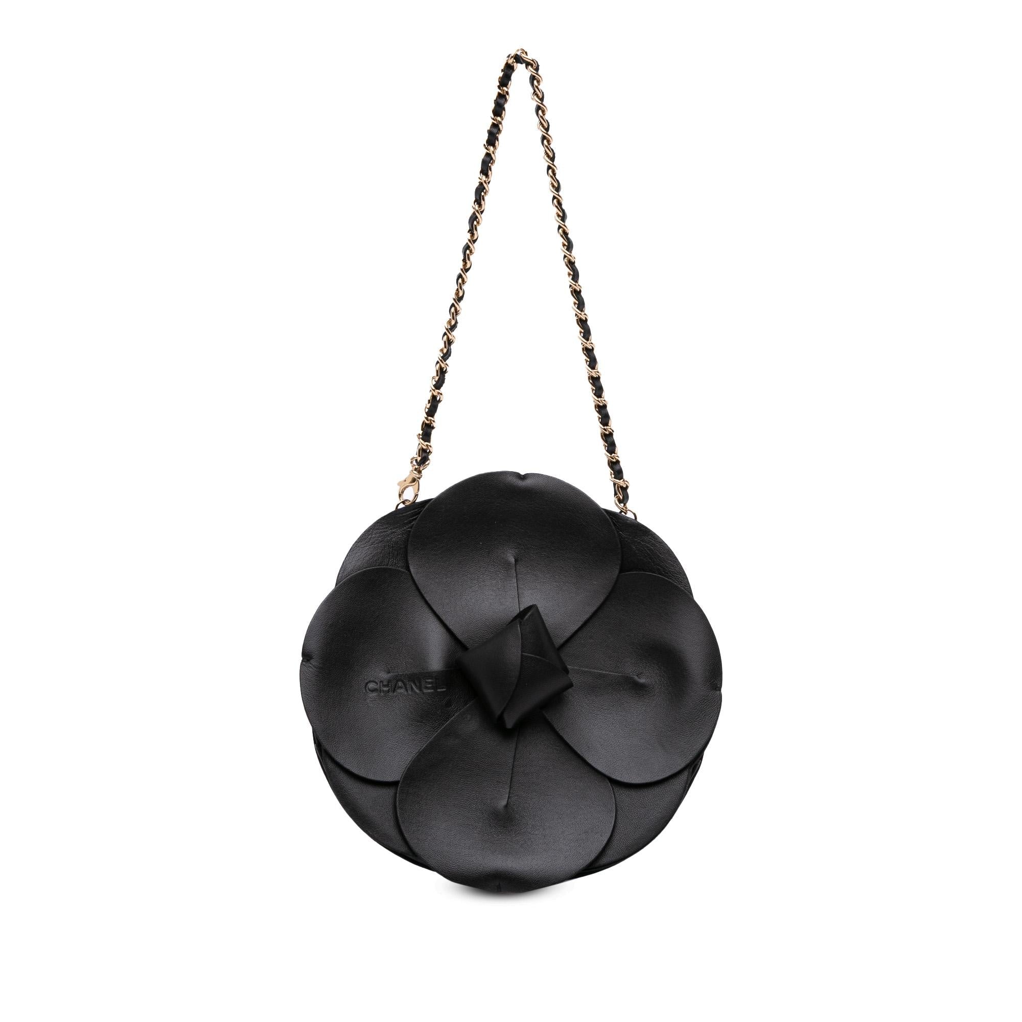 Chanel Lambskin and Satin Camellia Flower Evening Bag