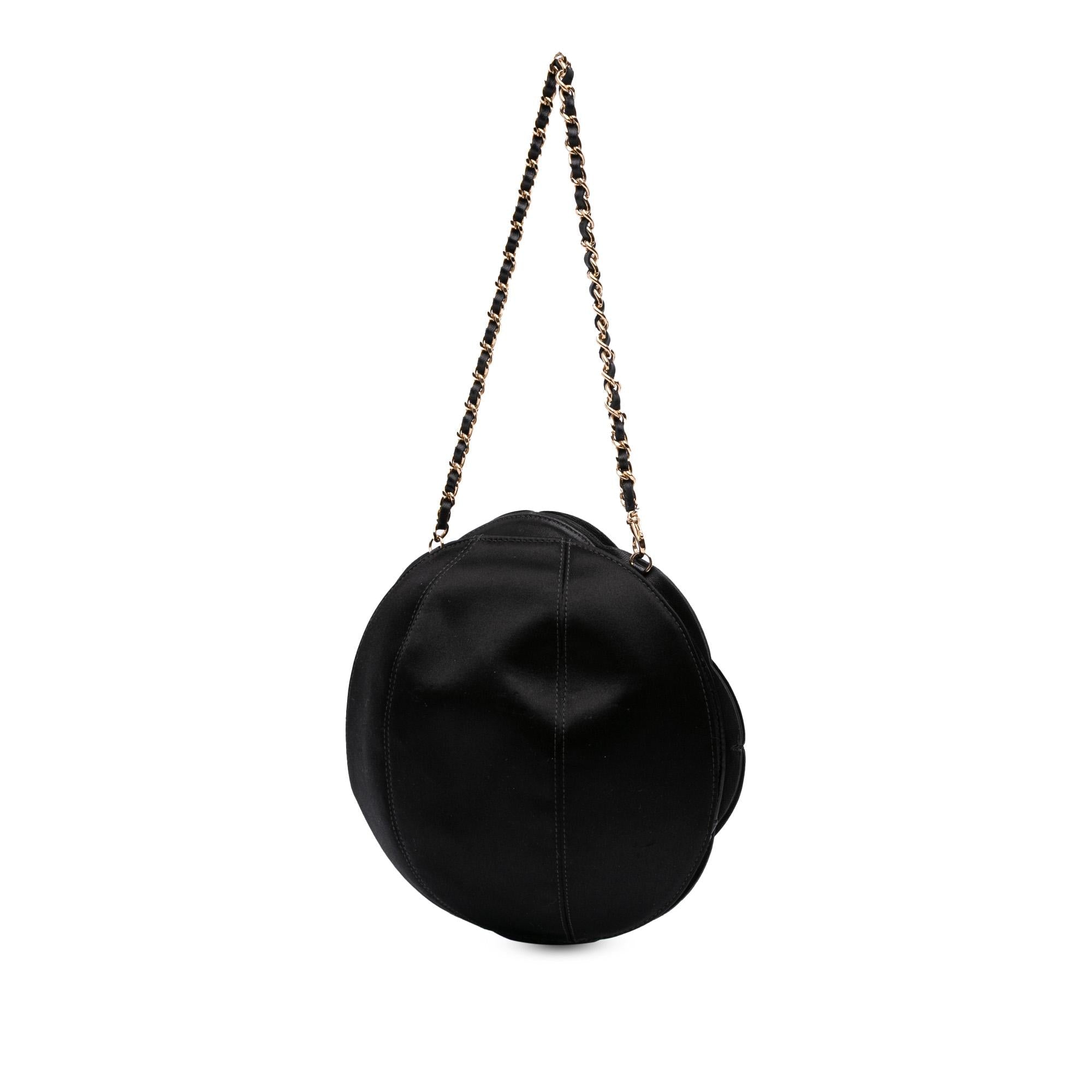Chanel Lambskin and Satin Camellia Flower Evening Bag