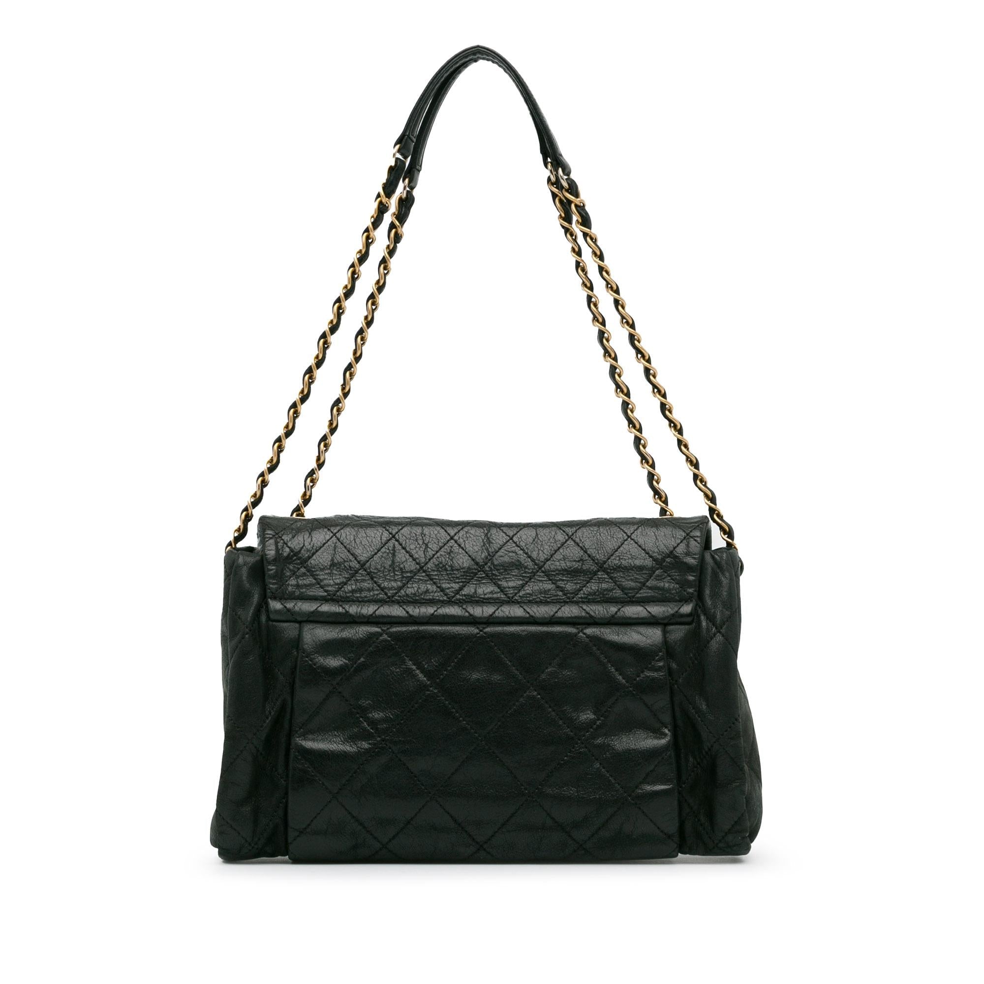 Chanel Large Aged Calfskin Chic Quilt Flap (SHG-qmJwT4)