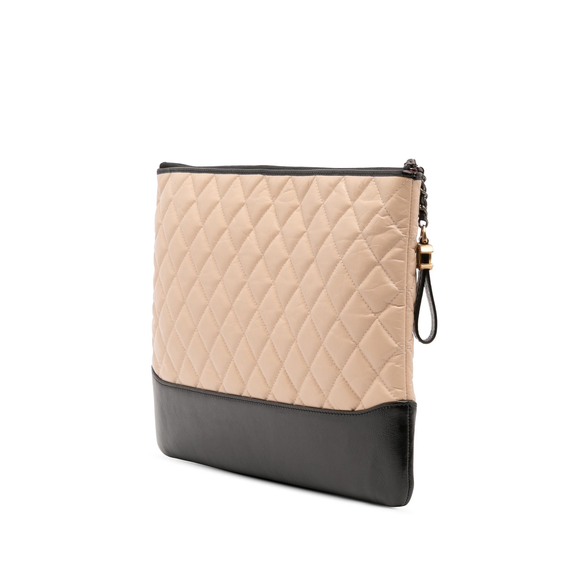 Chanel Large Aged Calfskin Gabrielle O Case Clutch
