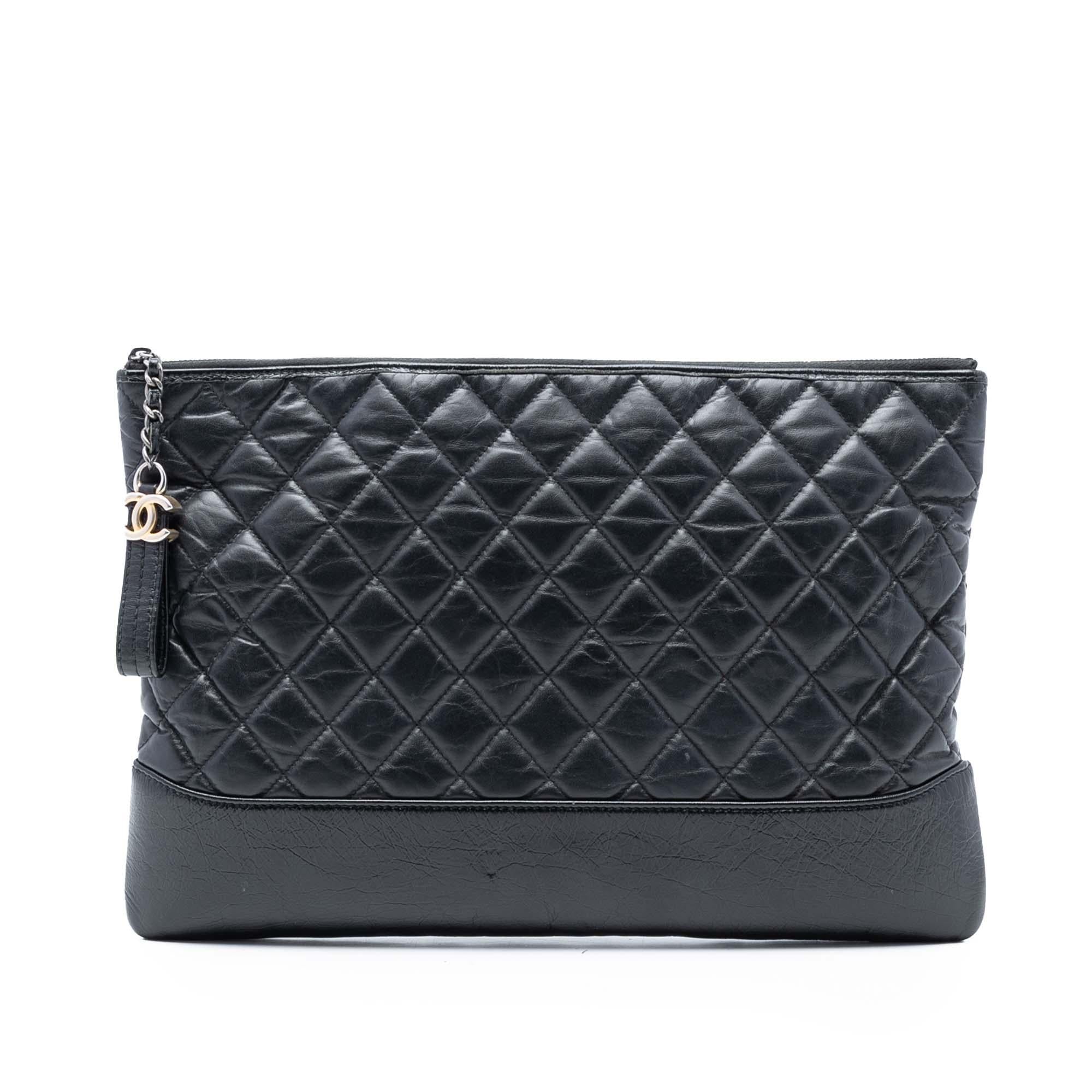 Chanel Large Aged Calfskin Gabrielle O Case Clutch