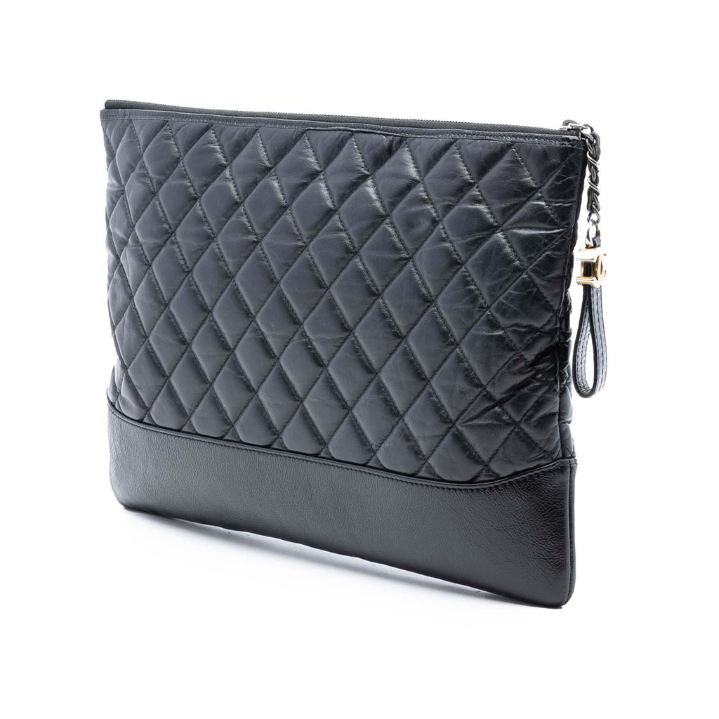 Chanel Large Aged Calfskin Gabrielle O Case Clutch