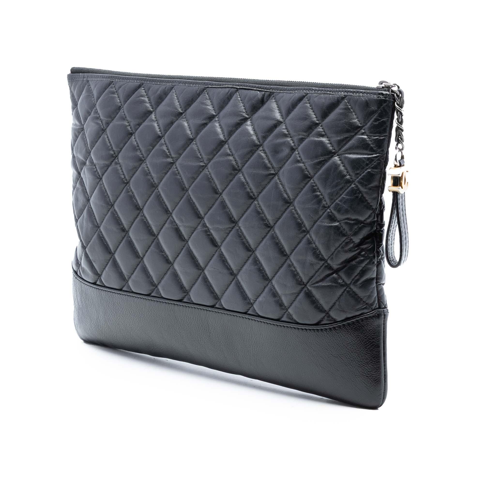 Chanel Large Aged Calfskin Gabrielle O Case Clutch