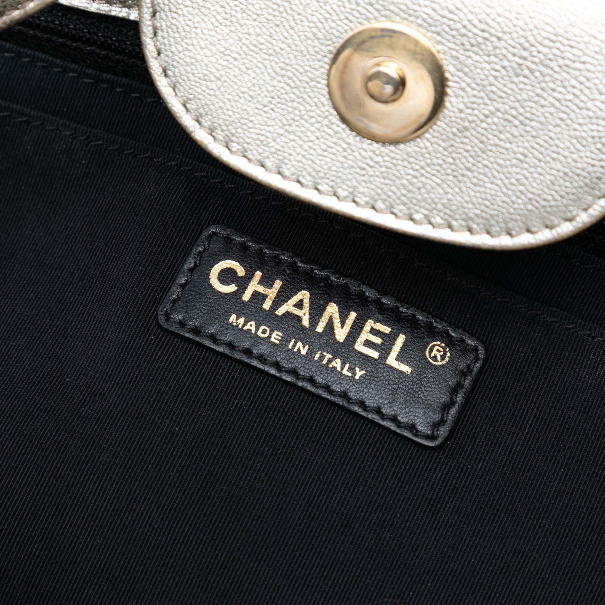 Chanel Large Bicolor Metallic Goatskin and Calfskin Boy Tote