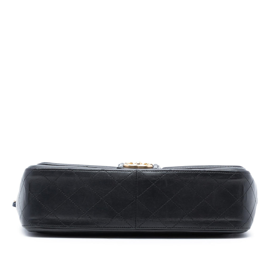 Chanel Large Bicolor Quilted Lambskin Elegant CC Flap