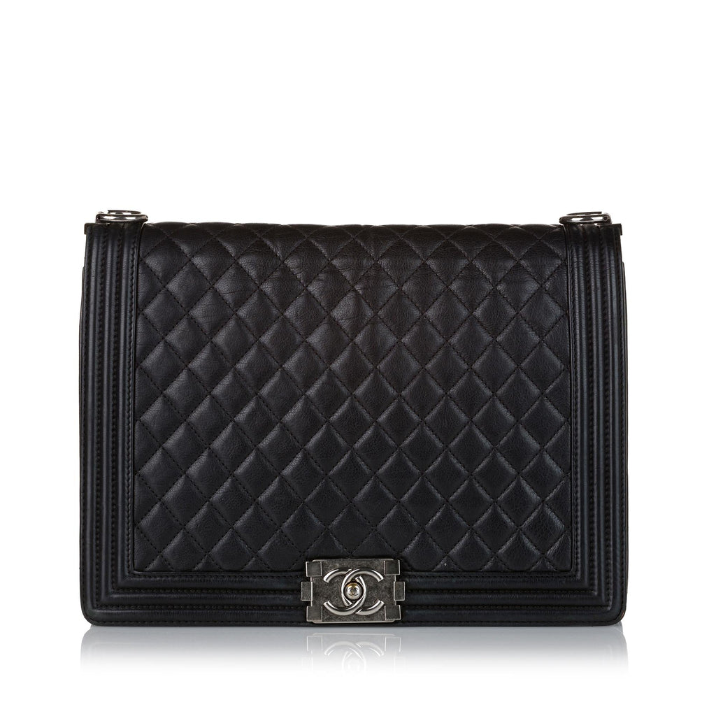 Chanel Large Boy Lambskin Leather Flap Bag (SHG-36631)