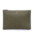 Chanel Large CC Chevron Calfskin O Case Clutch
