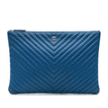 Chanel Large CC Chevron Caviar O Case Clutch