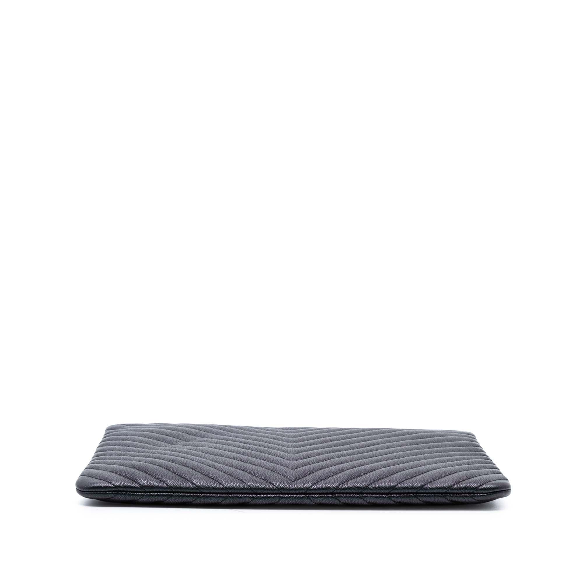 Chanel Large CC Chevron Iridescent Caviar O Case Clutch