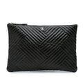 Chanel Large CC Distressed Quilted Patent Chevron Crossing O Case