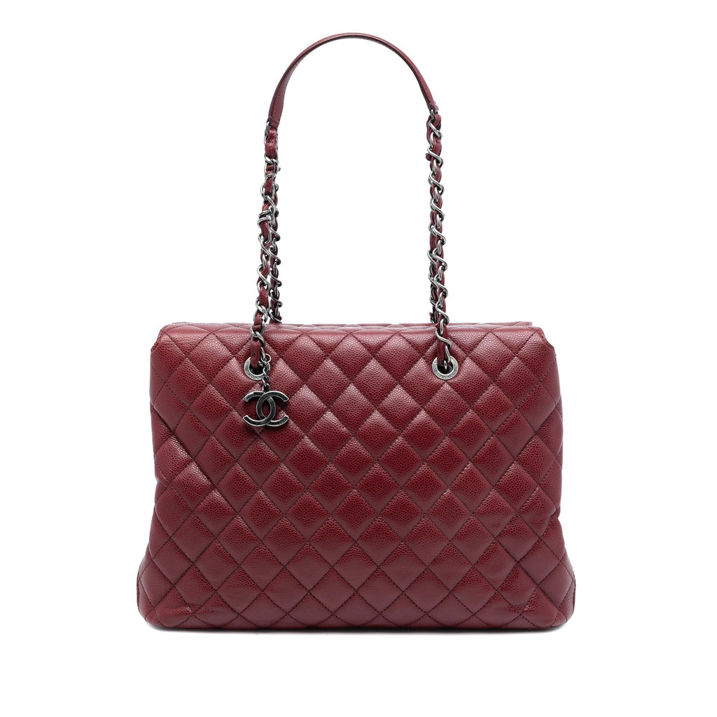 Chanel Large CC Quilted Caviar City Shopping Tote