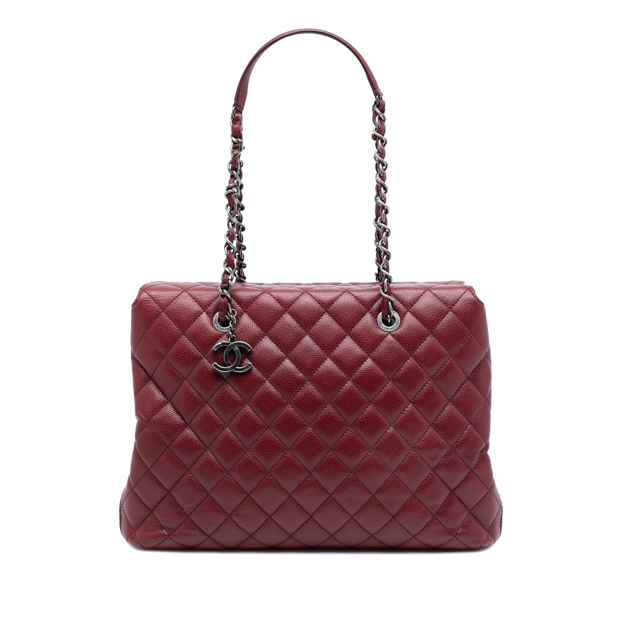 Chanel Large CC Quilted Caviar City Shopping Tote