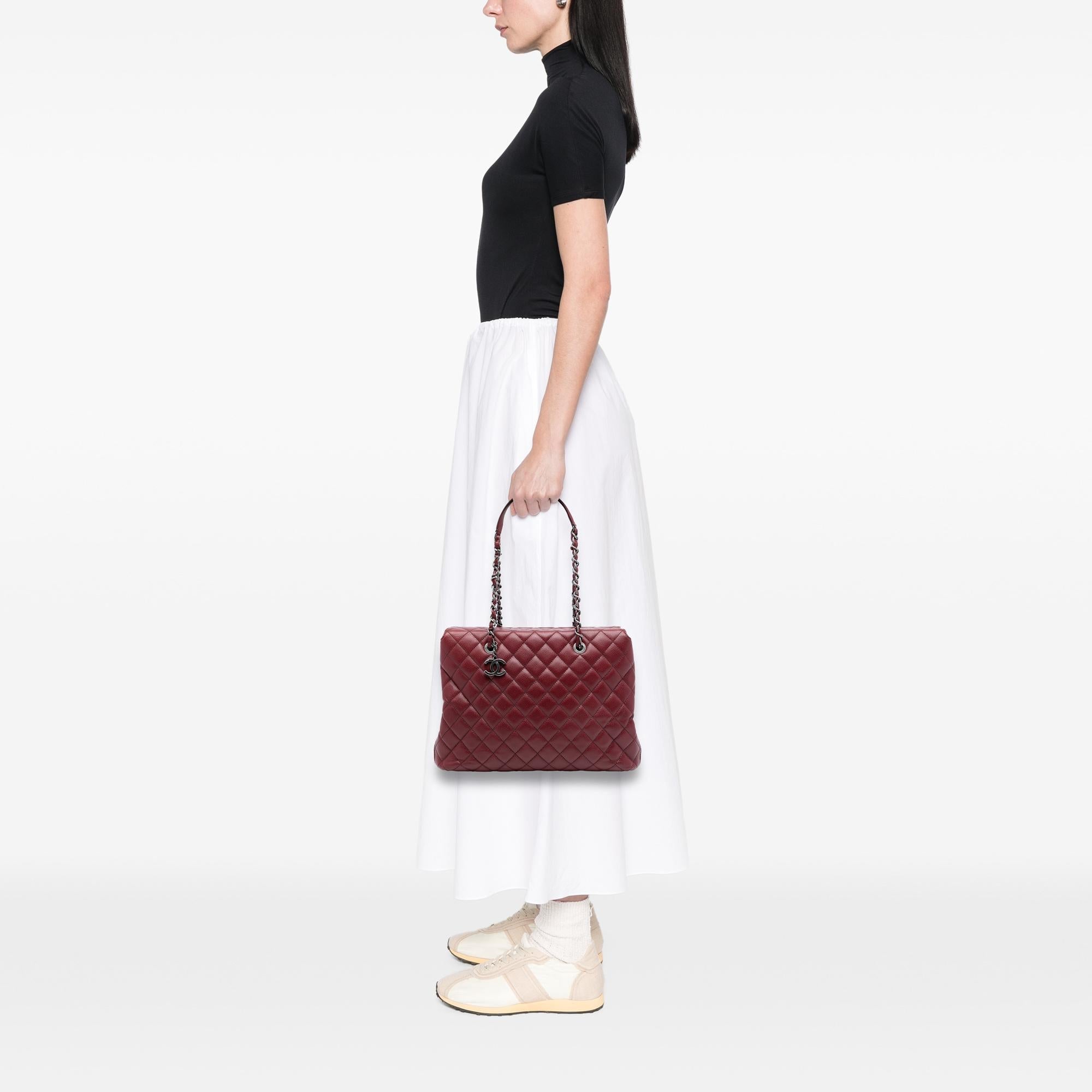 Chanel Large CC Quilted Caviar City Shopping Tote