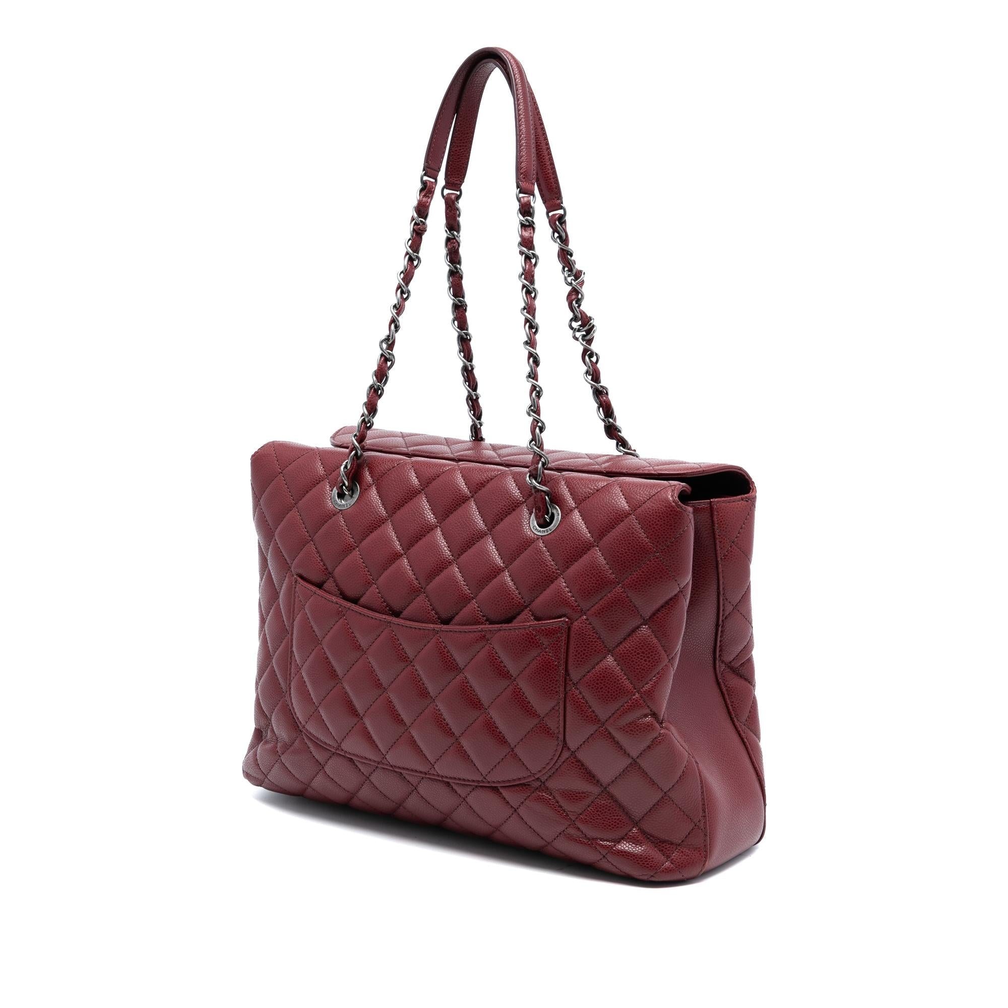 Chanel Large CC Quilted Caviar City Shopping Tote