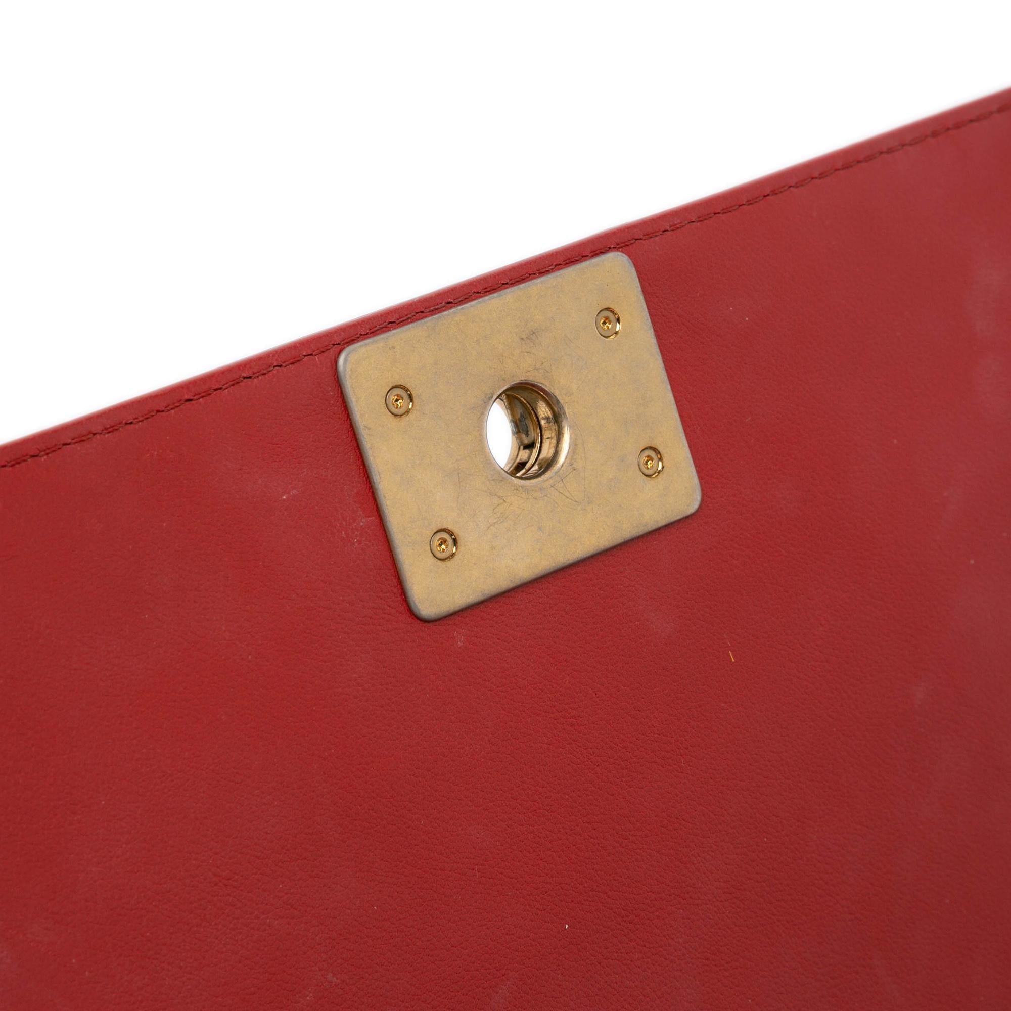 Chanel Large Calfskin Boy Chain Around Top Handle Flap (SHG-PLnRDp)