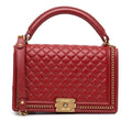 Chanel Large Calfskin Boy Chain Around Top Handle Flap (SHG-PLnRDp)