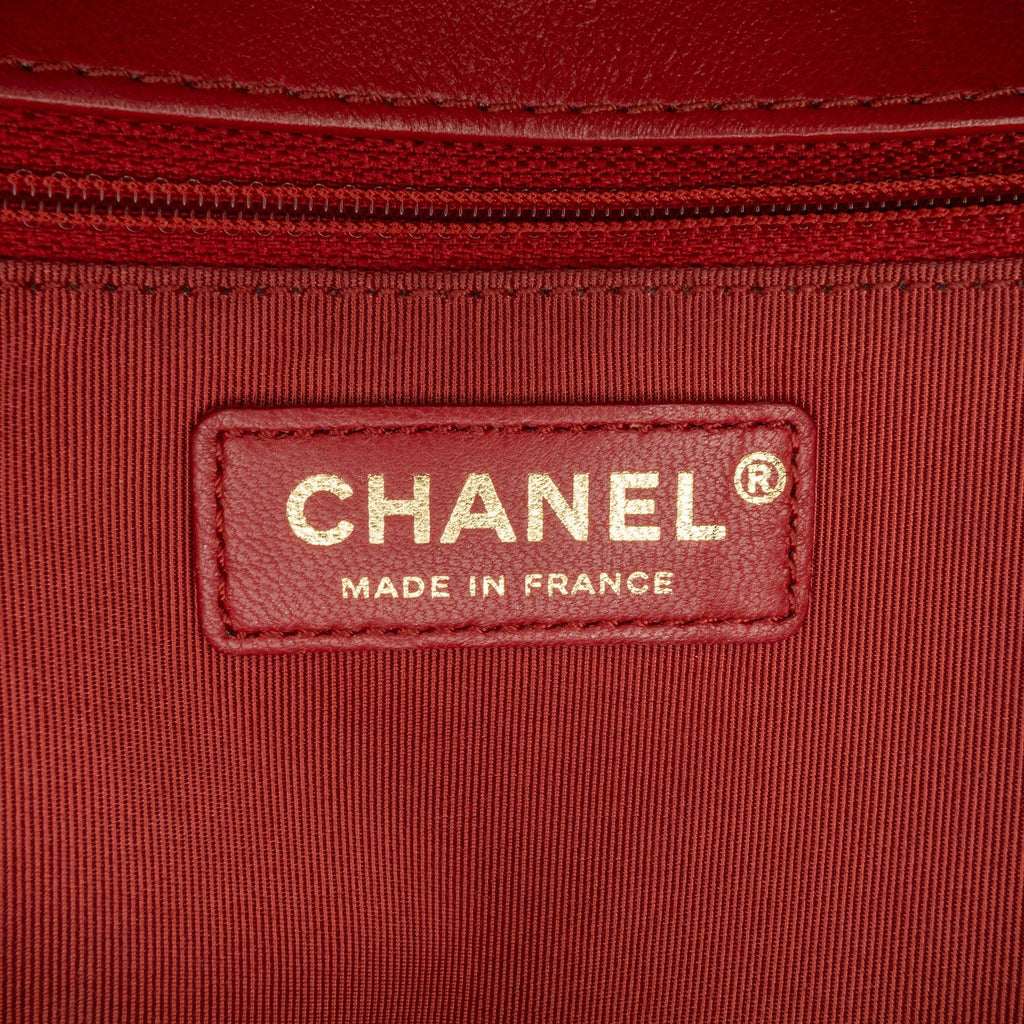 Chanel Large Calfskin Boy Chain Around Top Handle Flap (SHG-PLnRDp)