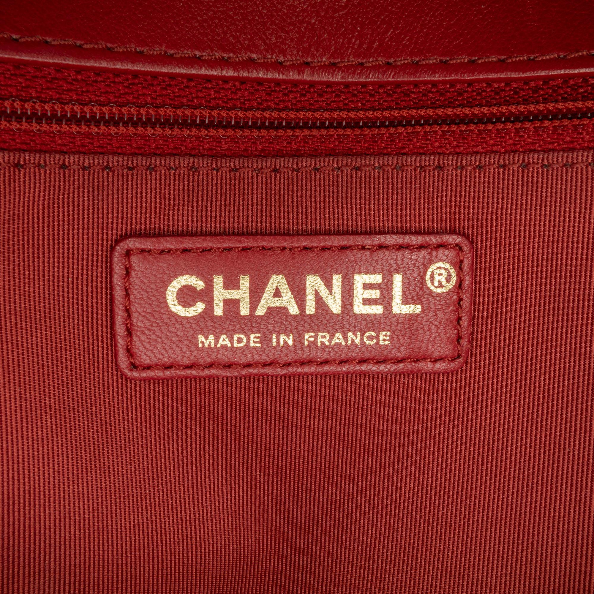 Chanel Large Calfskin Boy Chain Around Top Handle Flap (SHG-PLnRDp)