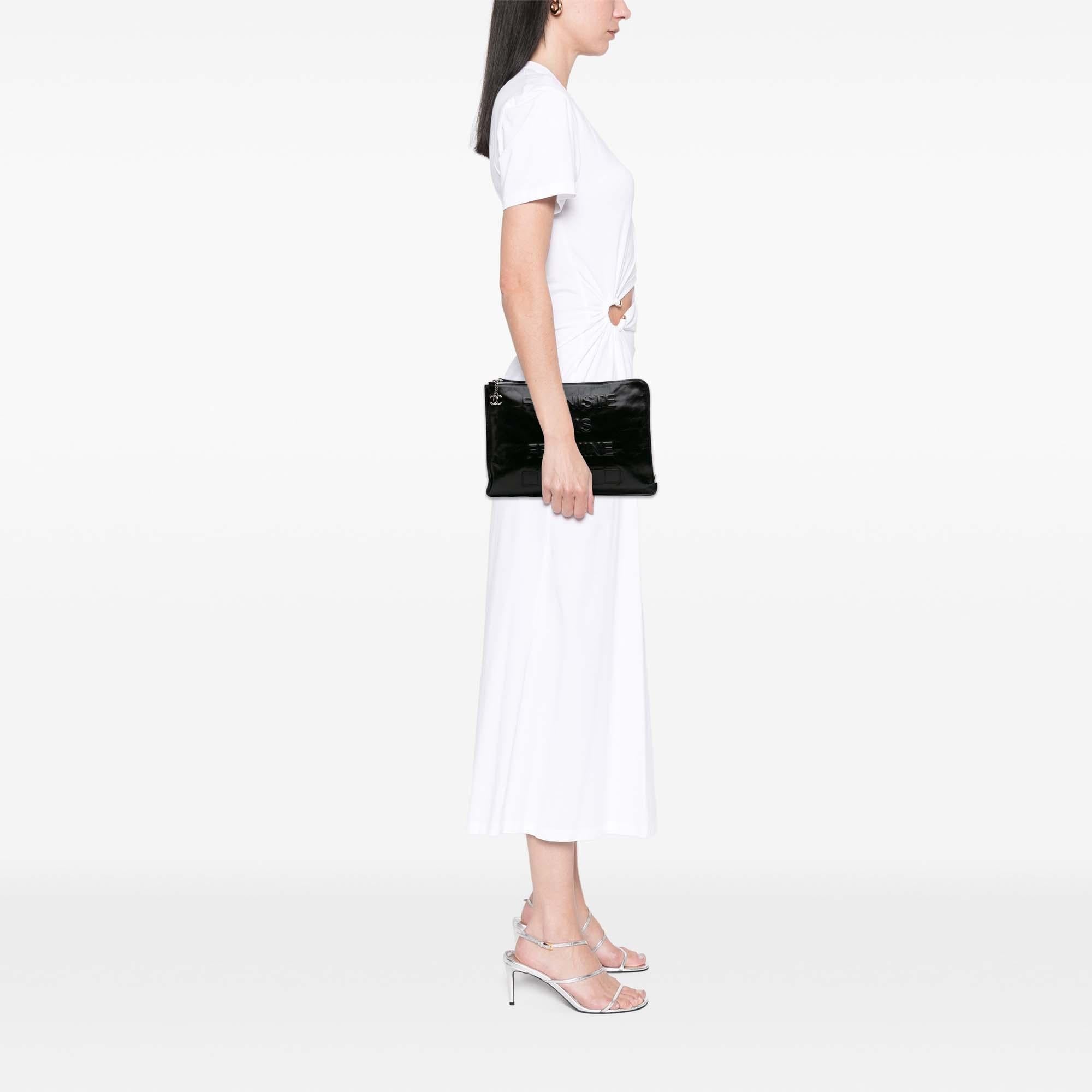 Chanel Large Calfskin Feministe Maize Feminine Pouch